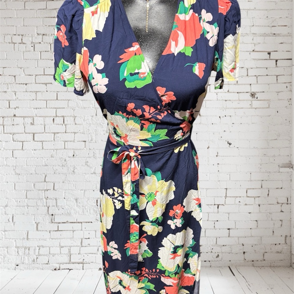 GAP Factory Floral Dress with Blue and Pink Accents